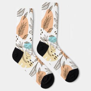 Hand drawn summer tropical pattern socks