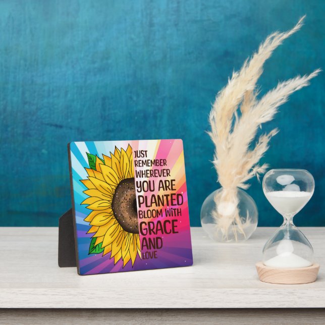 Hand Drawn Sunflower and Quote Plaque (Insitu)