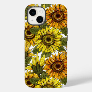 Hand Drawn Sunflower Case-Mate iPhone 14 Case
