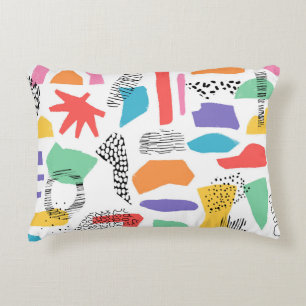 Hand drawn surface design. Artistic Memphis textur Accent Pillow