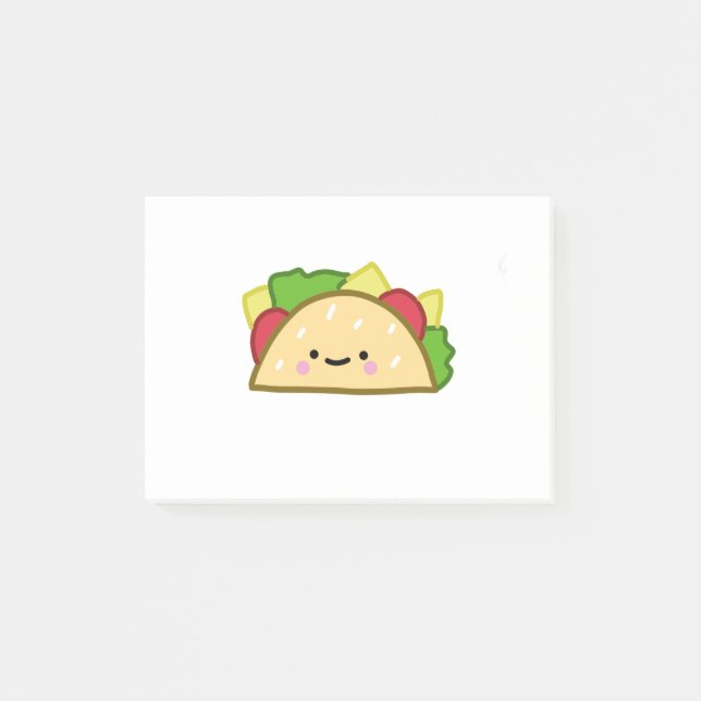 Hand Drawn Taco Cartoon Illustration Post-it Notes (Front)