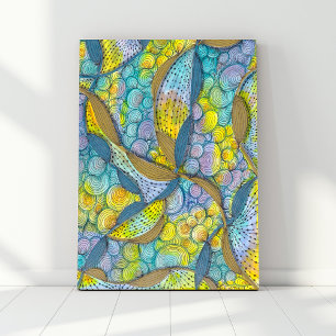Hand-drawn Tangled Artistic Threads of Colour Canvas Print