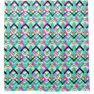 Hand Drawn Teal Zig Zag Pattern