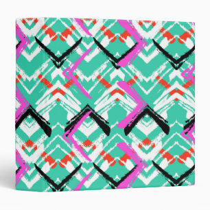 Hand Drawn Teal Zig Zag Pattern Binder