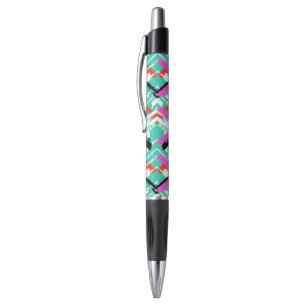Hand Drawn Teal Zig Zag Pattern Pen