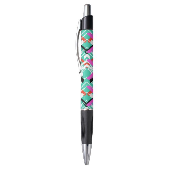 Hand Drawn Teal Zig Zag Pattern Pen (Top (Vertical))