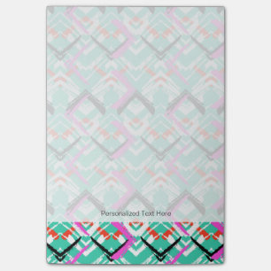 Hand Drawn Teal Zig Zag Pattern Post-it Notes