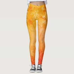 Hand-drawn terracotta leggings a