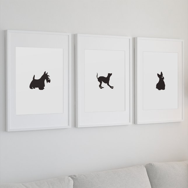 Hand Drawn Terrier Silhouette Canvas Print (Creator Uploaded)