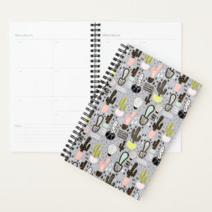 Hand Drawn Textured Cactus Pattern Planner