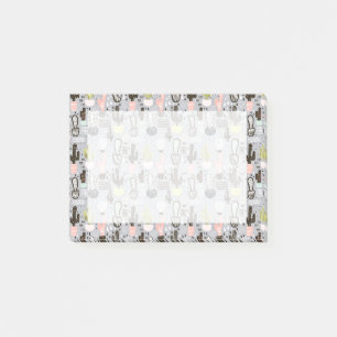Hand Drawn Textured Cactus Pattern Post-it Notes