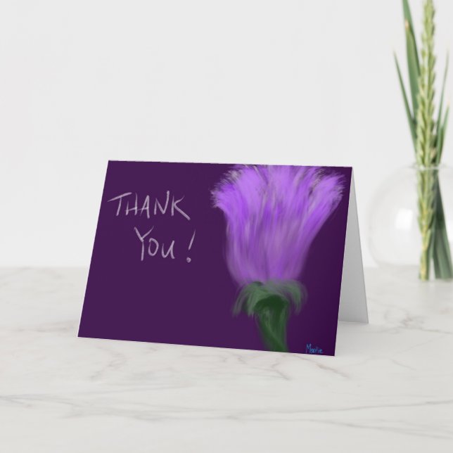 Hand-Drawn Thank You Card, Blank Inside (Front)