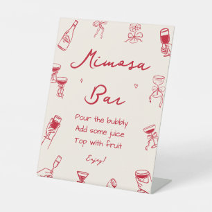 Hand Drawn Thats Amore Bridal Shower Mimosa Bar Pedestal Sign