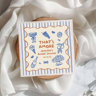 Hand Drawn That's Amore Italian Bridal Shower Napkin