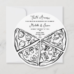 Hand Drawn That's Amore Pizza Italian Engagement Invitation