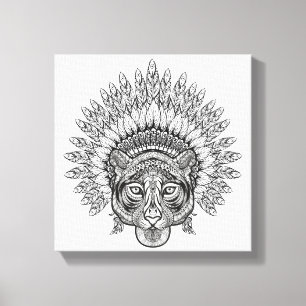 Hand Drawn Tiger In Style 6 Canvas Print