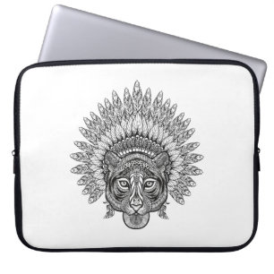 Hand Drawn Tiger In Style Laptop Sleeve