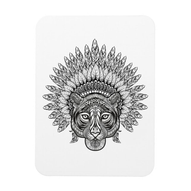 Hand Drawn Tiger In Style Magnet (Vertical)