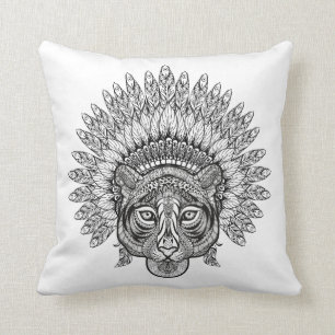 Hand Drawn Tiger In Style Throw Pillow