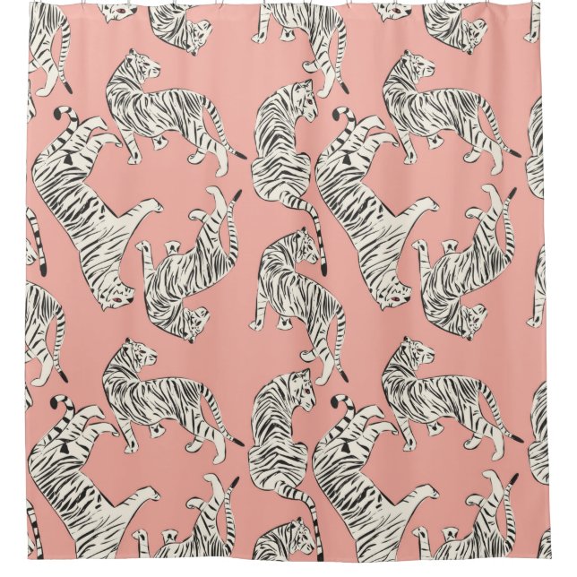 Hand drawn tiger seamless pattern, big cats in dif (Front)