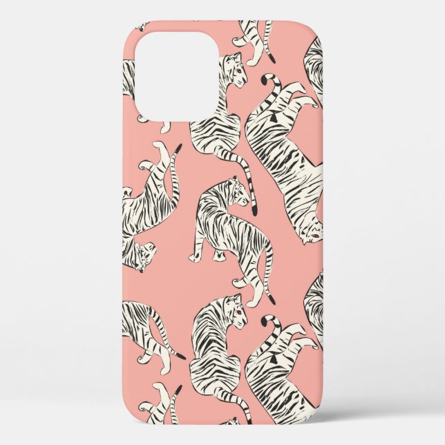 Hand drawn tiger seamless pattern, big cats in dif Case-Mate iPhone case (Back)