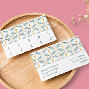 Hand Drawn Tile Pattern Simple Elegant 10  Loyalty Card