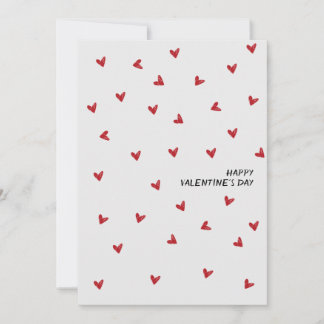 Hand Drawn Tiny Hearts Happy Valentine's Day  Holiday Card