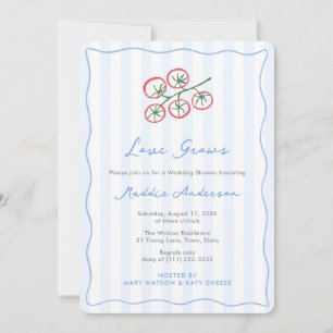 Hand-Drawn Tomato Girl Italian Amore Bridal Shower Invitation