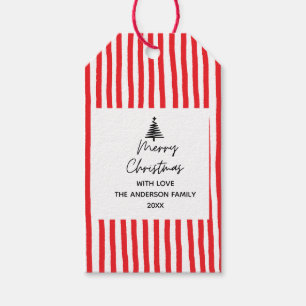 Hand drawn tree Merry Christmas Gift Tags