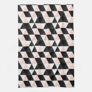 Hand Drawn Triangle Geometric Pattern Kitchen Towel