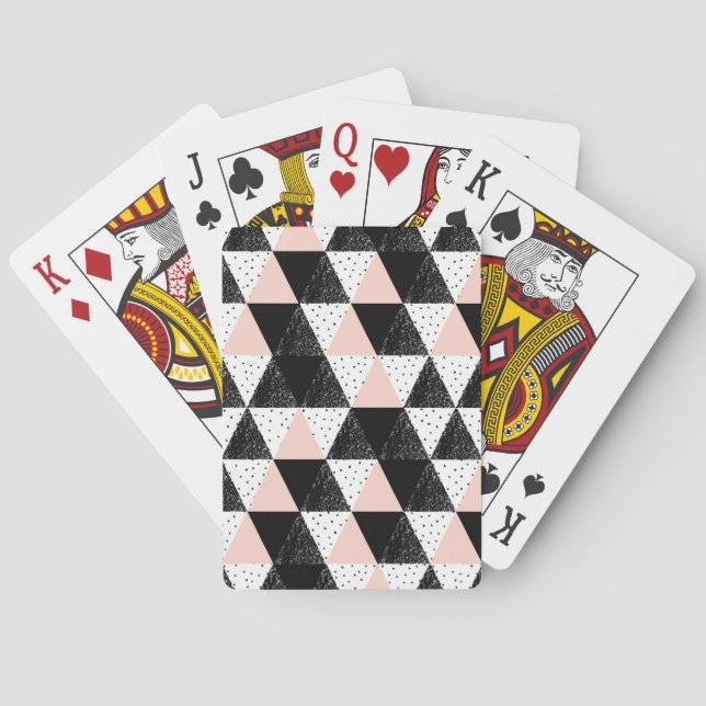 Hand Drawn Triangle Geometric Pattern Playing Cards (Back)