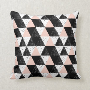 Hand Drawn Triangle Geometric Pattern Throw Pillow