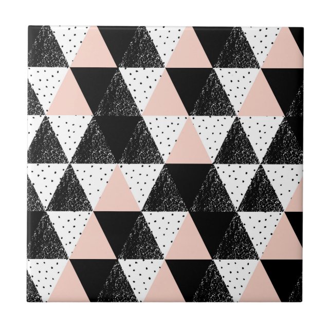 Hand Drawn Triangle Geometric Pattern Tile (Front)
