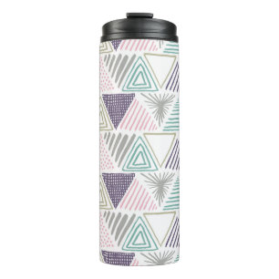 Hand drawn triangle seamless pattern. thermal tumbler