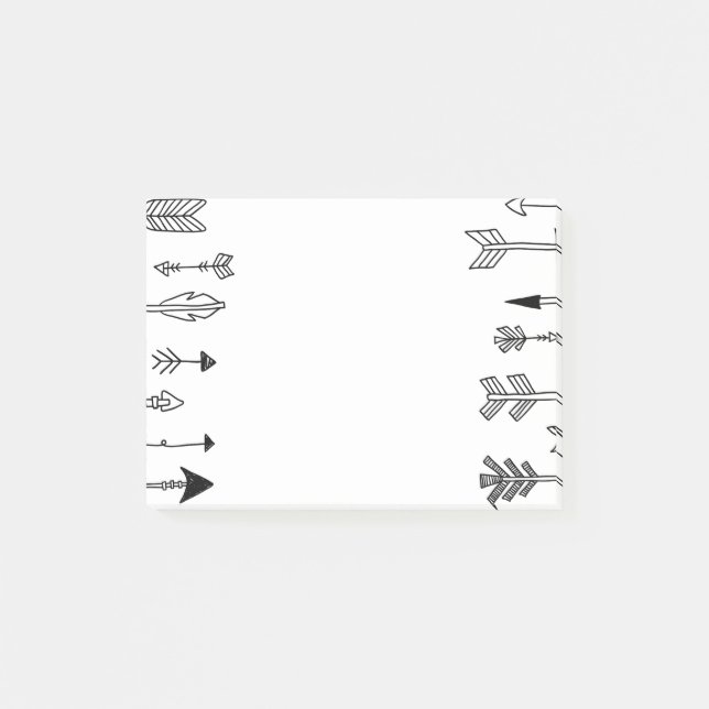 Hand Drawn Tribal Arrow Art Post-it Notes (Front)