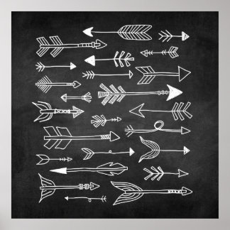 Hand Drawn Tribal Arrow Chalkboard Poster