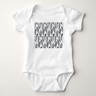 Hand-drawn tribal feathers, vintage pattern. baby bodysuit