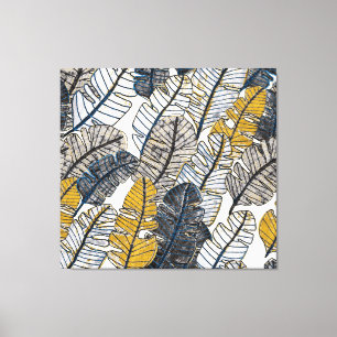 Hand Drawn: Tropical Leaves Canvas Print