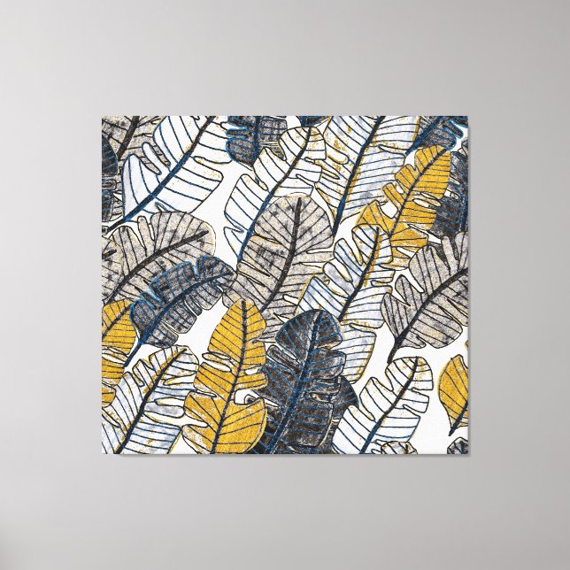 Hand Drawn: Tropical Leaves Canvas Print (Front)