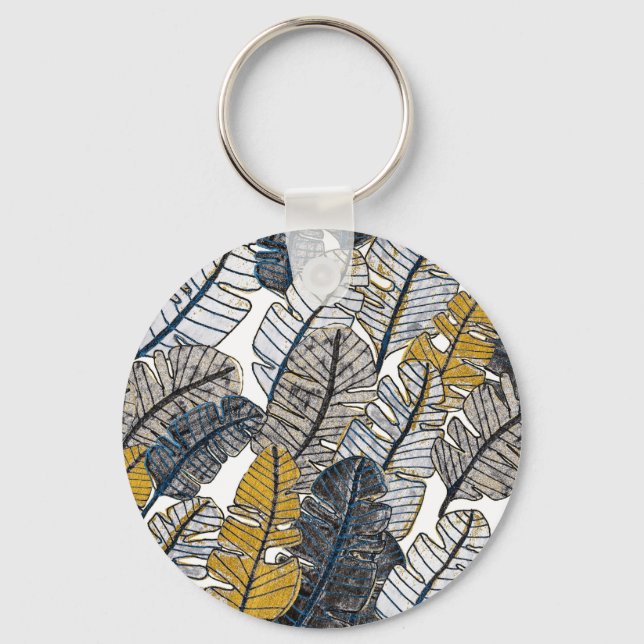 Hand Drawn: Tropical Leaves Keychain (Front)