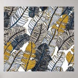 Hand Drawn: Tropical Leaves Poster