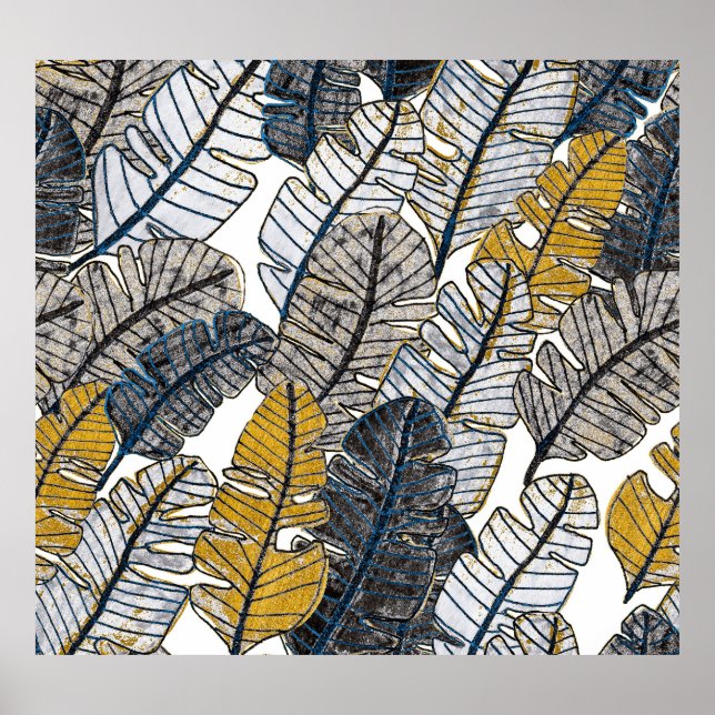 Hand Drawn: Tropical Leaves Poster (Front)