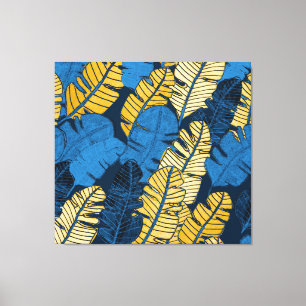 Hand Drawn Tropical Leaves: Seamless Canvas Print