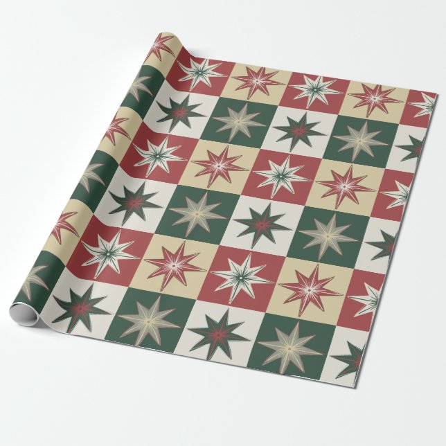 Hand Drawn Twinkle Stars (Quilt Version) Wrapping Paper (Unrolled)