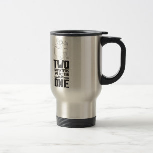 Hand Drawn Two Monster Art Monster Halloween Art Travel Mug