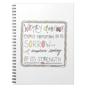 hand drawn typography - corrie ten boom quote notebook
