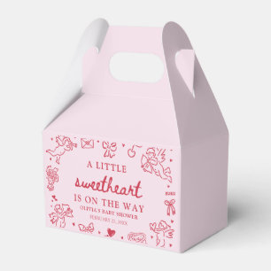 Hand Drawn Valentine Little Sweetheart Baby Shower Favor Box