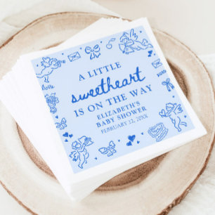 Hand Drawn Valentine Little Sweetheat Baby Shower Napkin