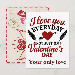 Hand-Drawn Valentines Day You Personalize  Holiday Postcard