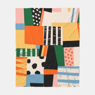 Hand drawn various shapes. Abstract contemporary s Fleece Blanket